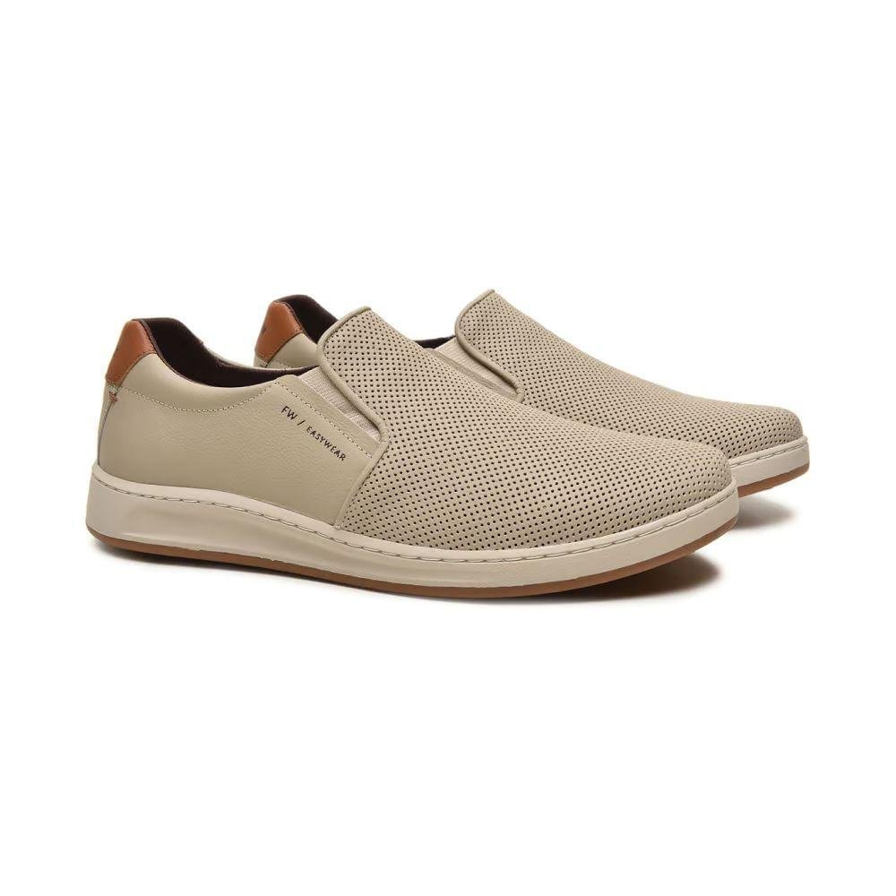 Sapatênis Slip On Free Way Masculino Casual Off White 3