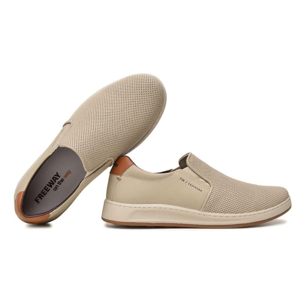 Sapatênis Slip On Free Way Masculino Casual Off White 4