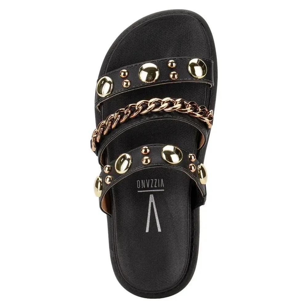 Sandália Papete Vizzano Chain Feminina Preto 3