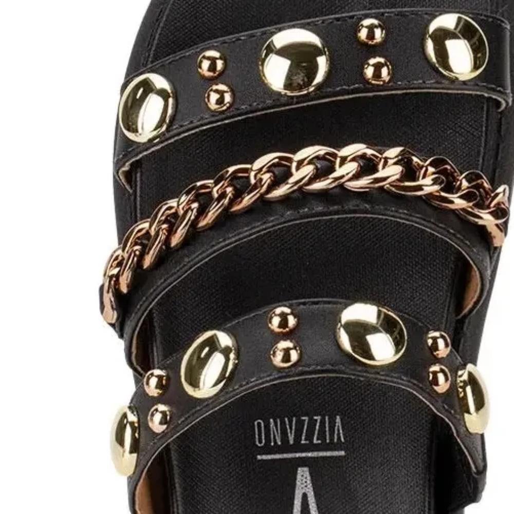Sandália Papete Vizzano Chain Feminina Preto 4