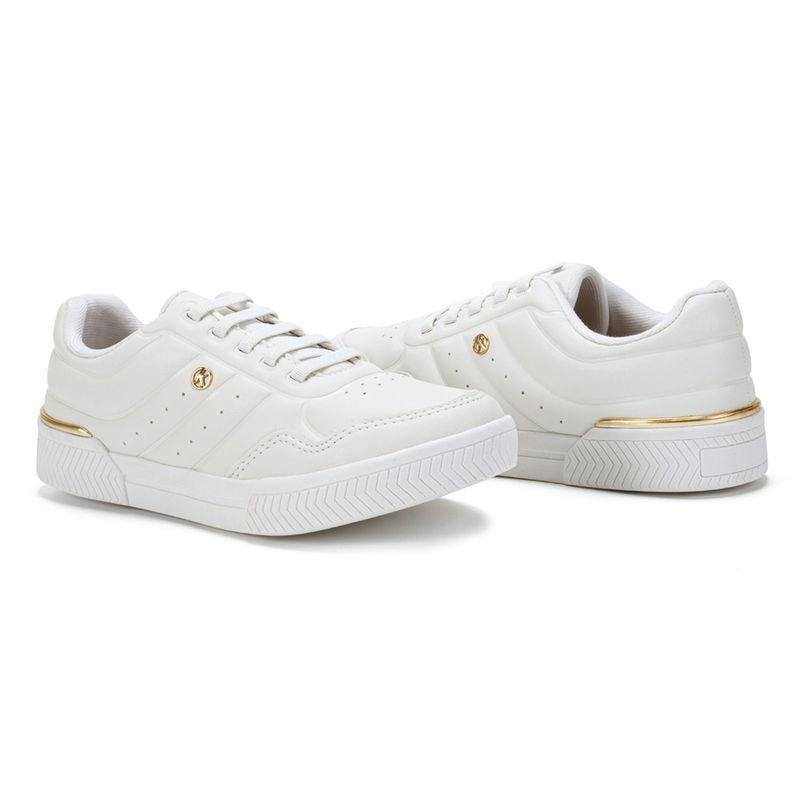 Tênis Kolosh Casual Detalhes Metálicos Feminino Branco 6