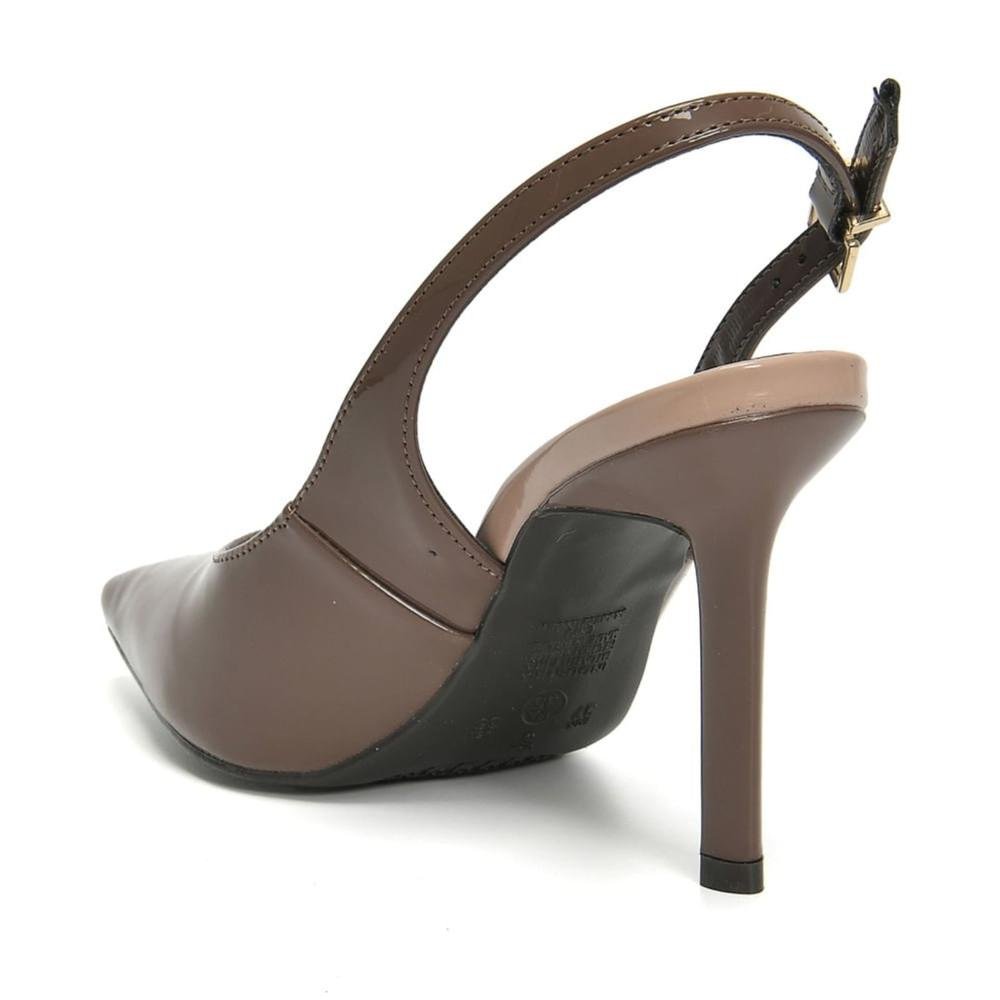 Sapato Via Marte Slingback Feminino Salto Fino Marrom 5