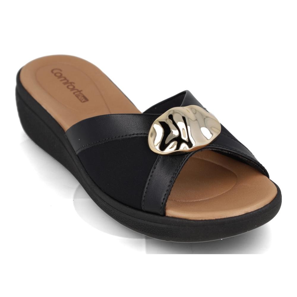 Tamanco Comfortflex Plataforma Casual Feminino Preto 4