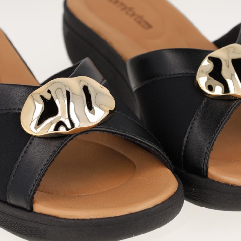 Tamanco Comfortflex Plataforma Casual Feminino Preto 5