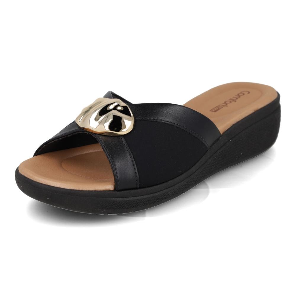 Tamanco Comfortflex Plataforma Casual Feminino Preto 6