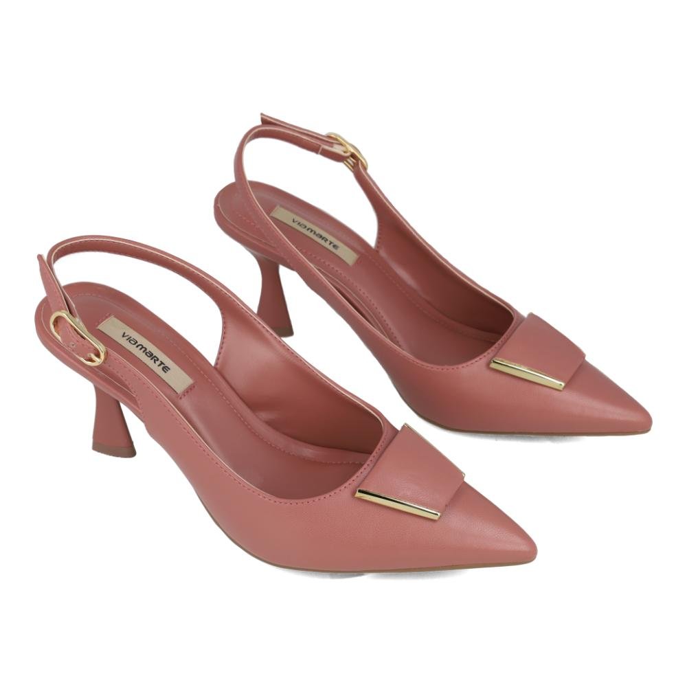 Sapato Slingback Via Marte Elegante Feminino Rosa 4