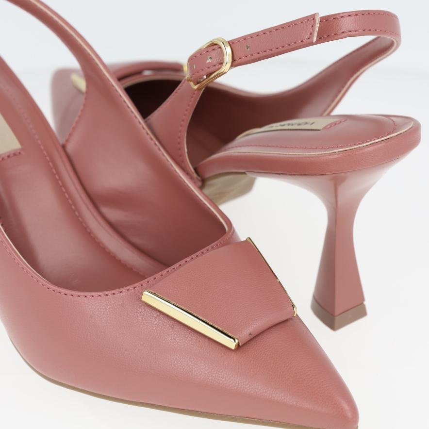 Sapato Slingback Via Marte Elegante Feminino Rosa 6
