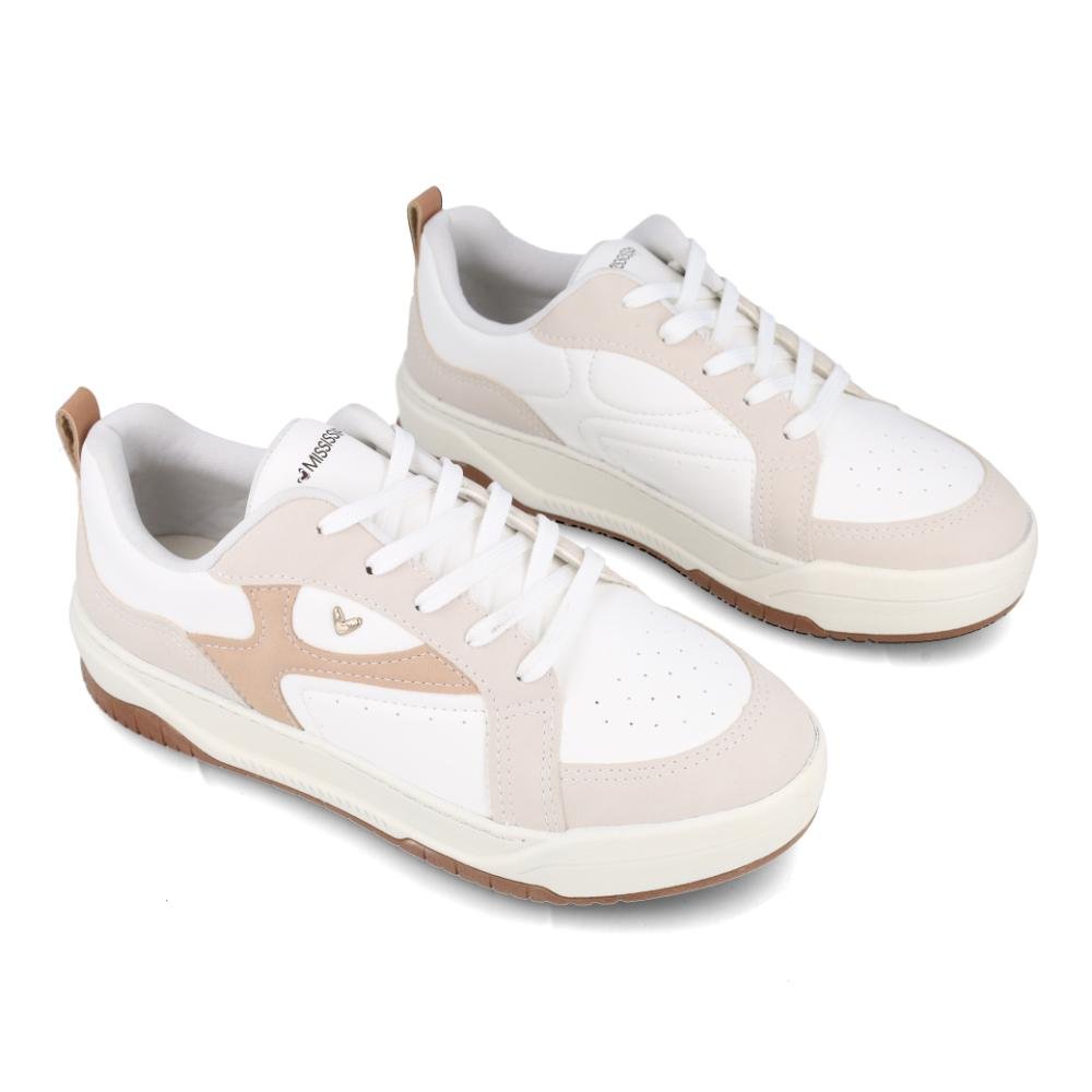 Tênis Mississipi Casual Recortes Feminino Branco/Bege 5