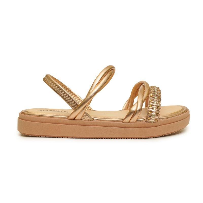 Sandália Mississipi Casual Metalizada Feminina Dourado 2
