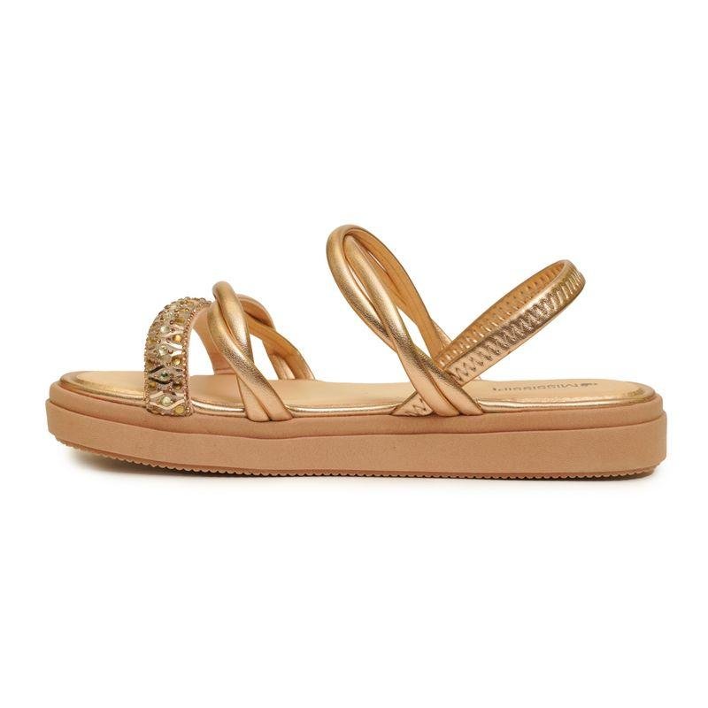 Sandália Mississipi Casual Metalizada Feminina Dourado 3
