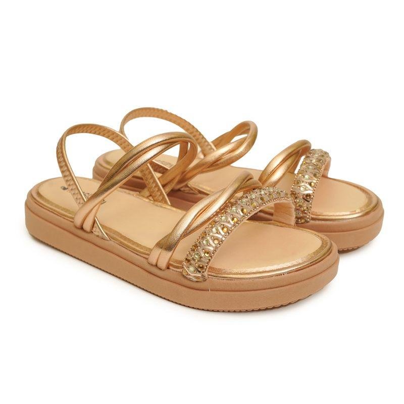 Sandália Mississipi Casual Metalizada Feminina Dourado 4
