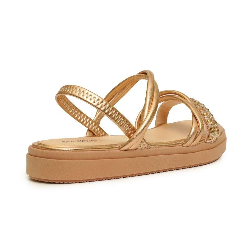 Sandália Mississipi Casual Metalizada Feminina Dourado 6