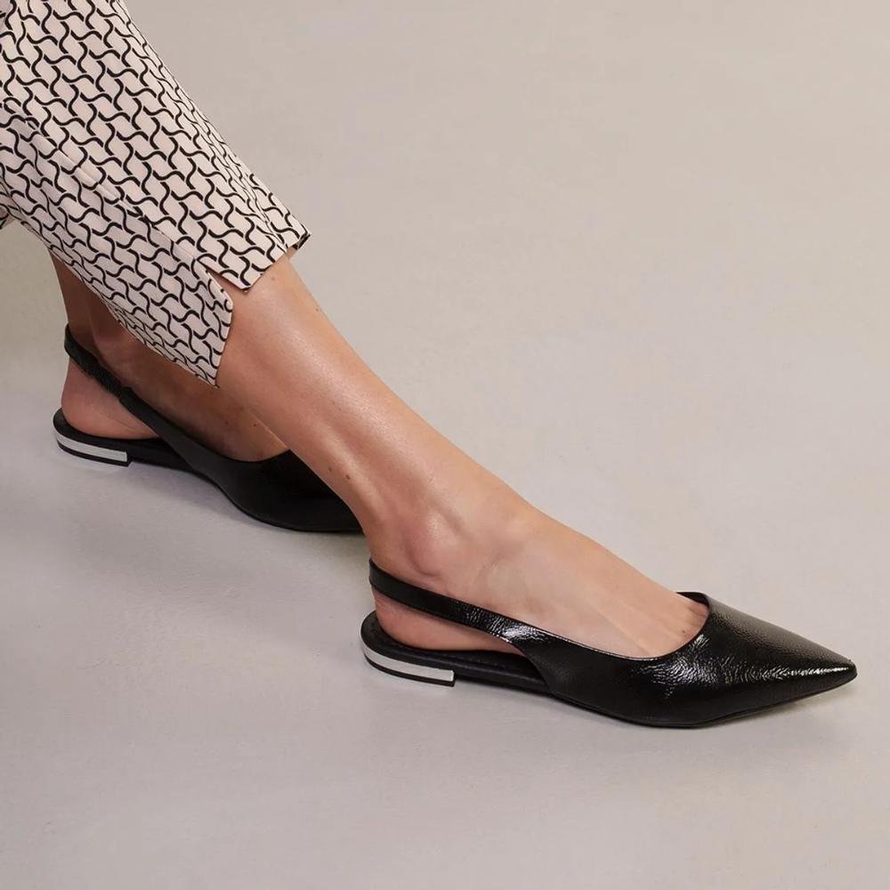 Sapato Bebêce Mule Slingback Social Feminino Preto 8