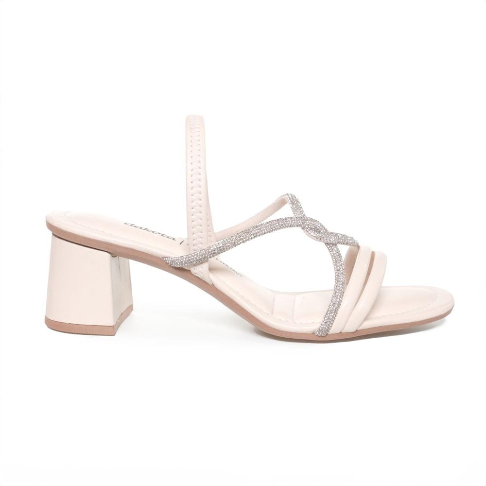 Sandália Dakota Salto Bloco Elegante Feminina Off White 2