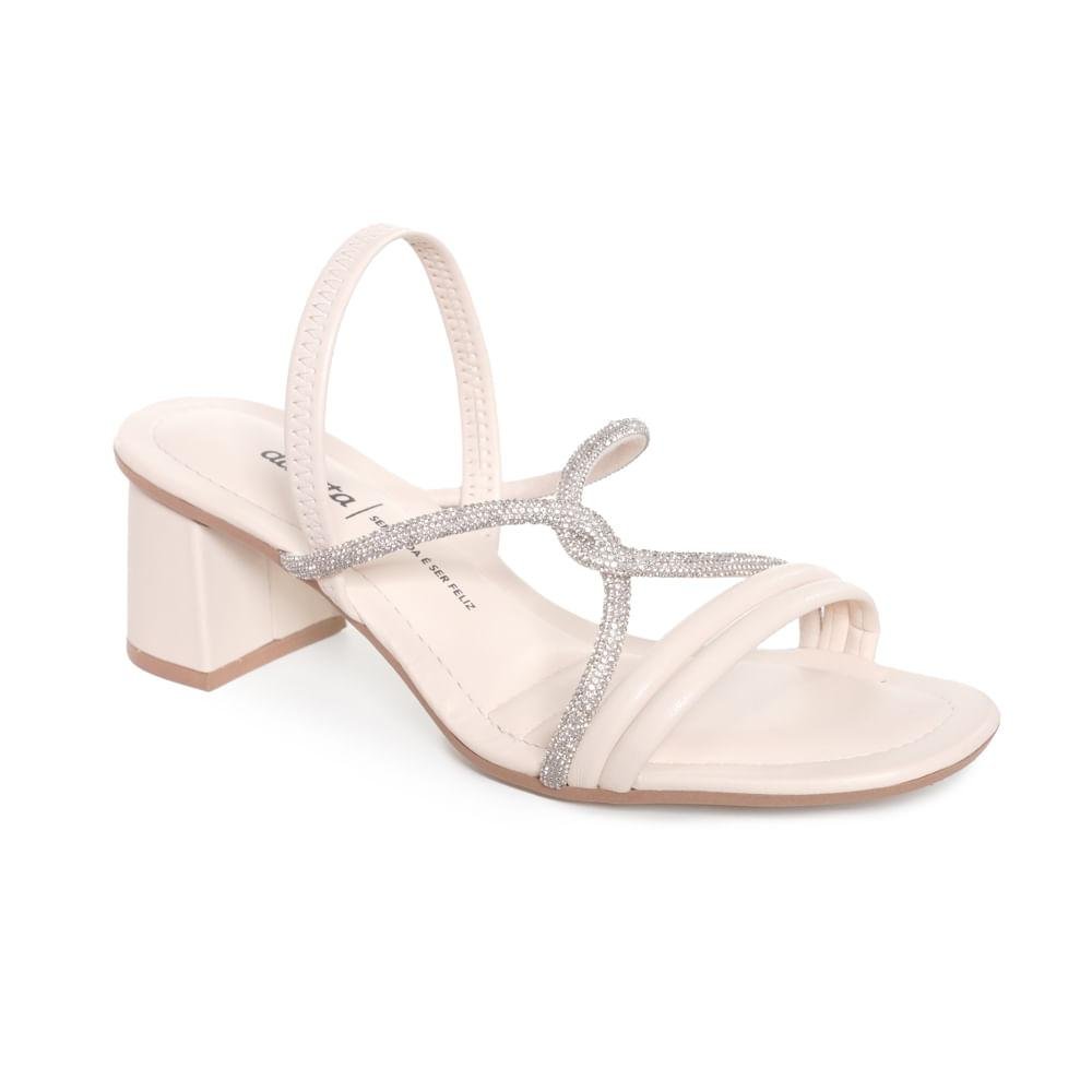 Sandália Dakota Salto Bloco Elegante Feminina Off White 3