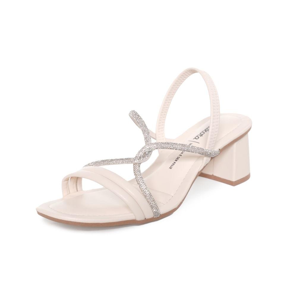 Sandália Dakota Salto Bloco Elegante Feminina Off White 6
