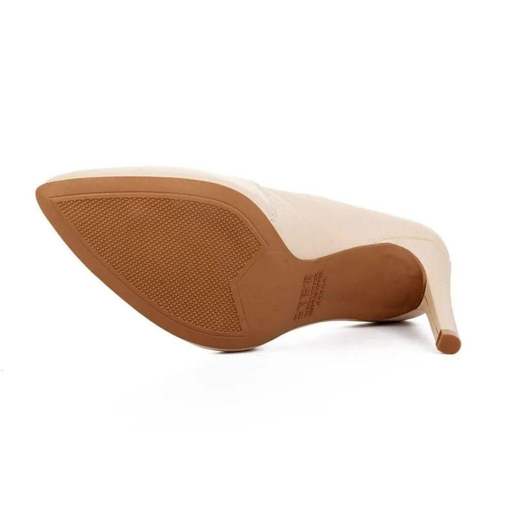 Scarpin Dakota Salto Fino Elegante Feminino Bege 6