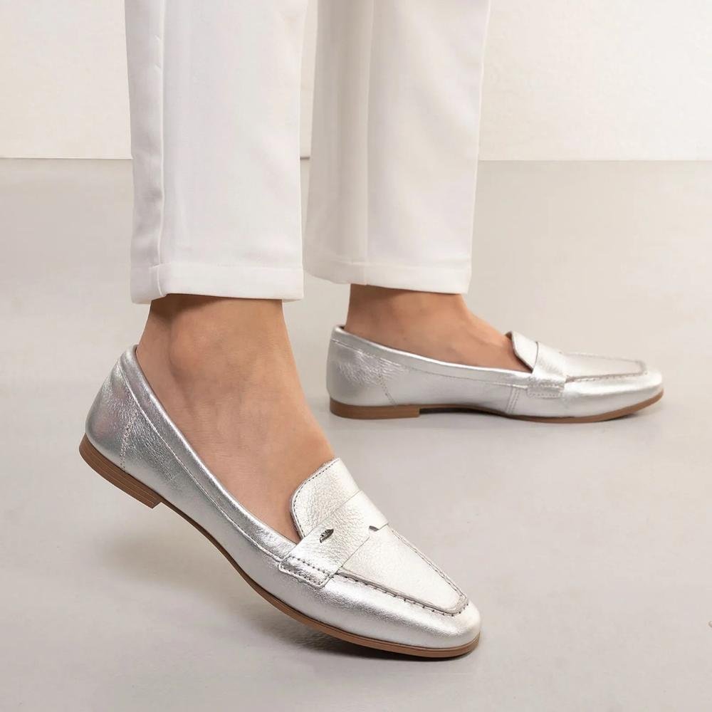 Loafer Dakota Metalizado Feminino Prata 6