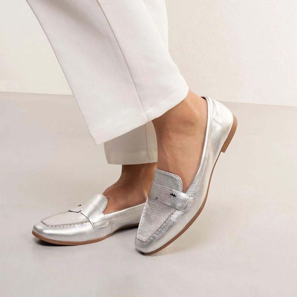 Loafer Dakota Metalizado Feminino Prata 7