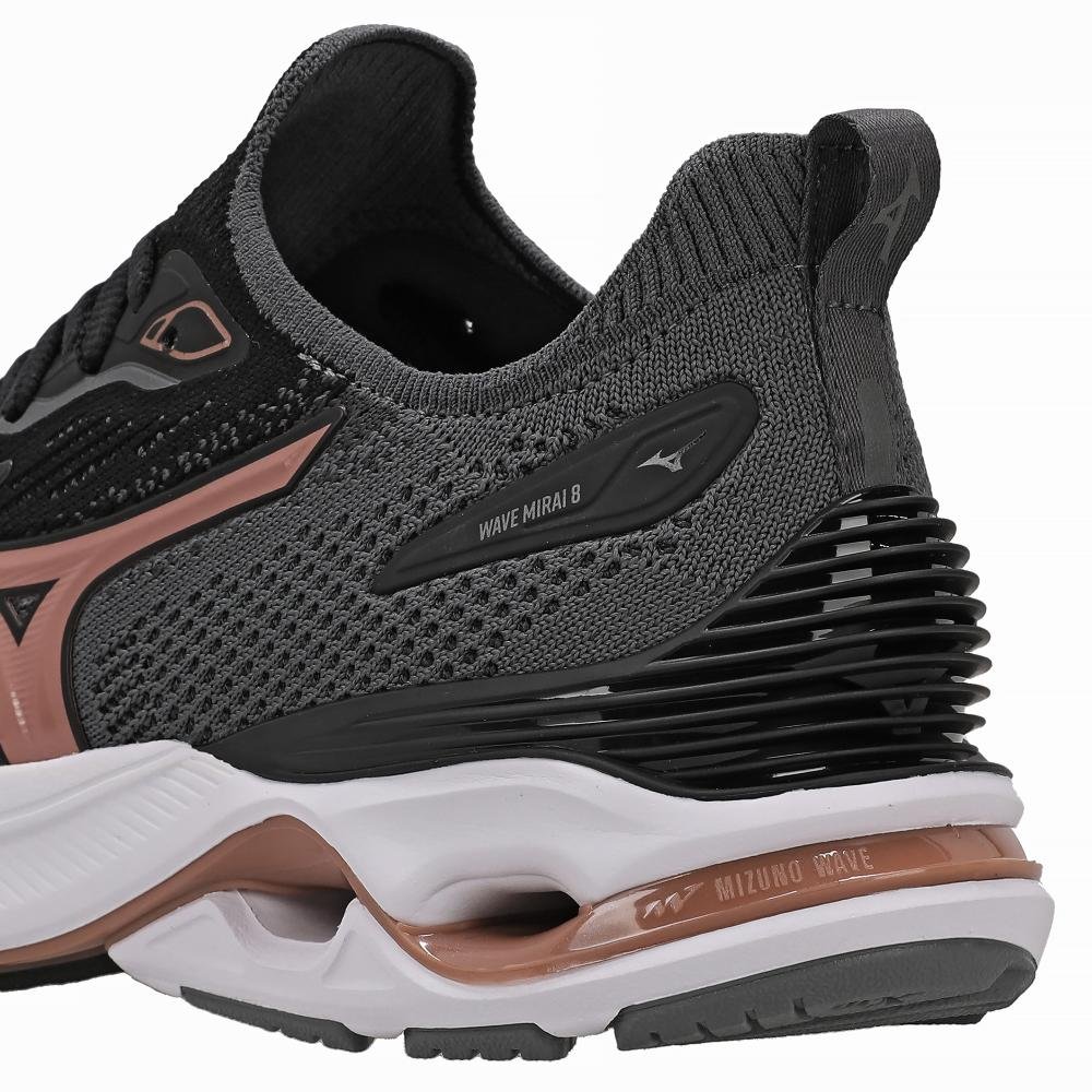 Tênis de Corrida Mizuno Wave Mirai 8 Feminino Preto 5