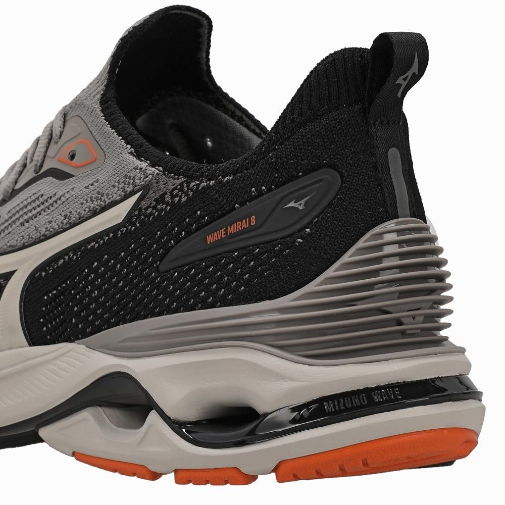 Tênis de Corrida Mizuno Wave Mirai 8 Masculino Preto/Cinza 5