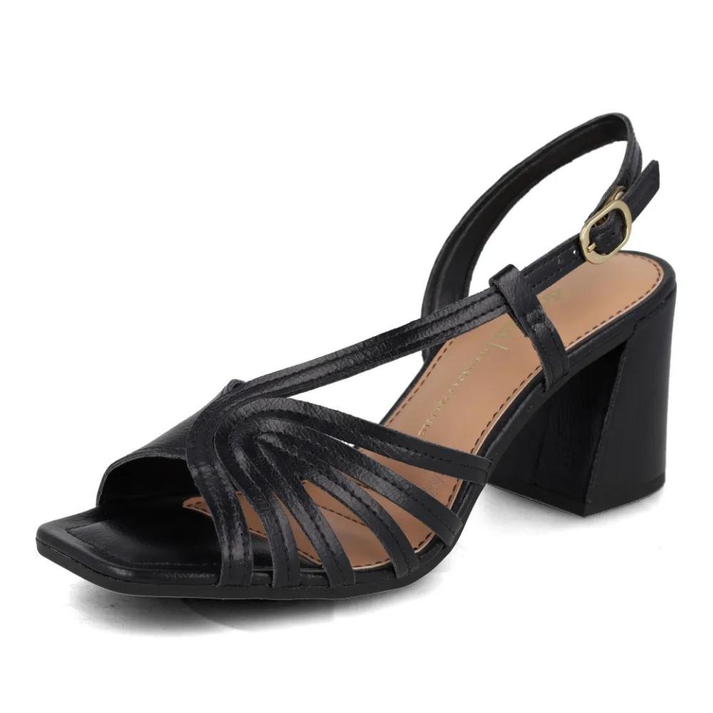 Sandália Salto Grosso Dakota Tiras Feminina Preto 5