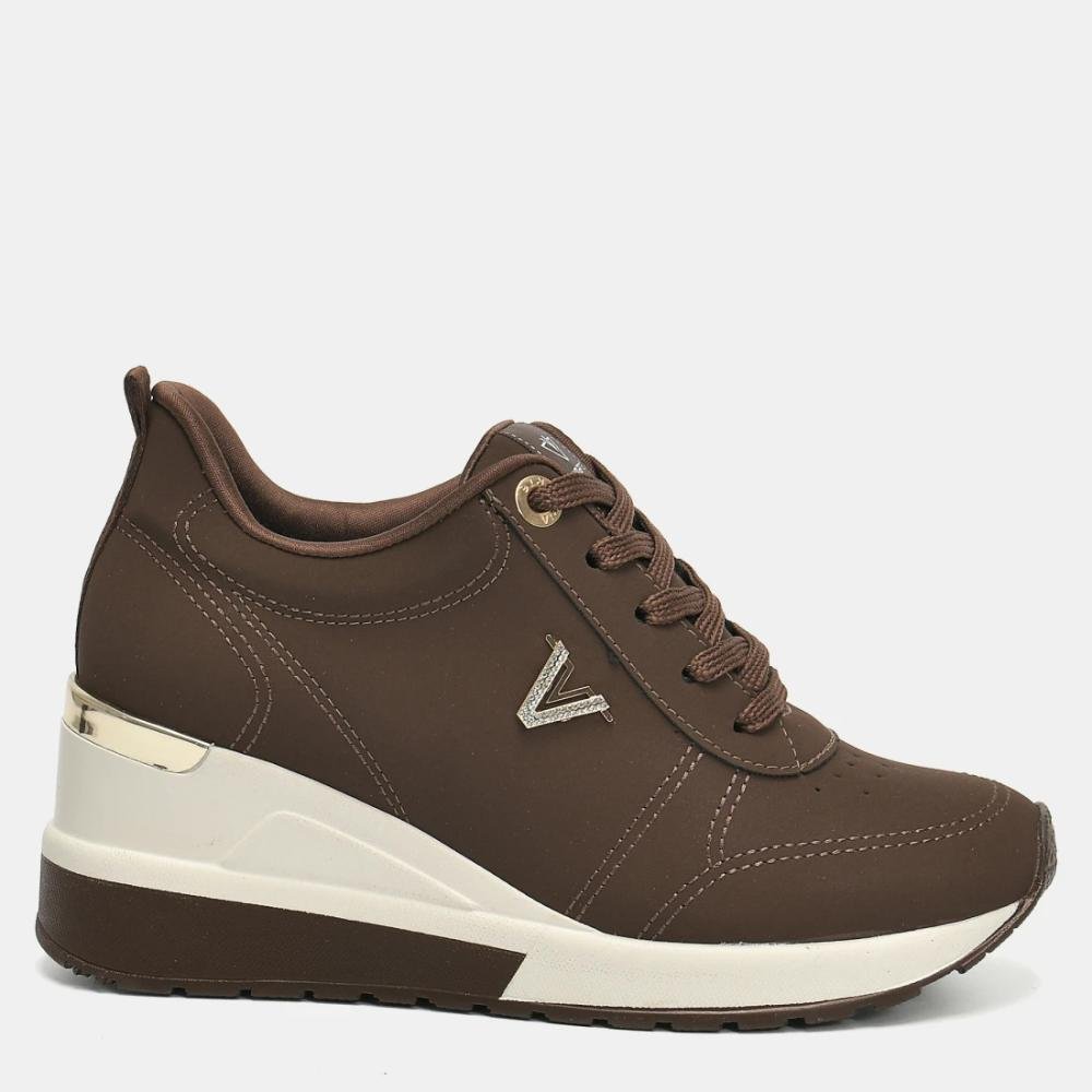Tenis Casual Feminino Via Marte Anabela Salto Embutido Marrom 2