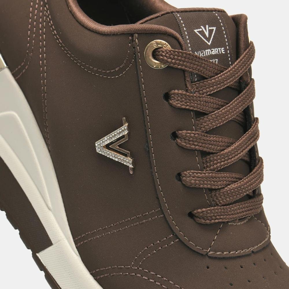 Tenis Casual Feminino Via Marte Anabela Salto Embutido Marrom 4