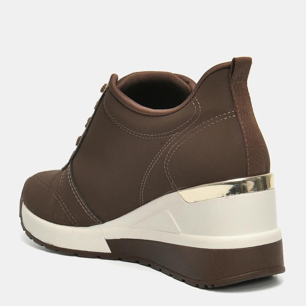 Tenis Casual Feminino Via Marte Anabela Salto Embutido Marrom 5