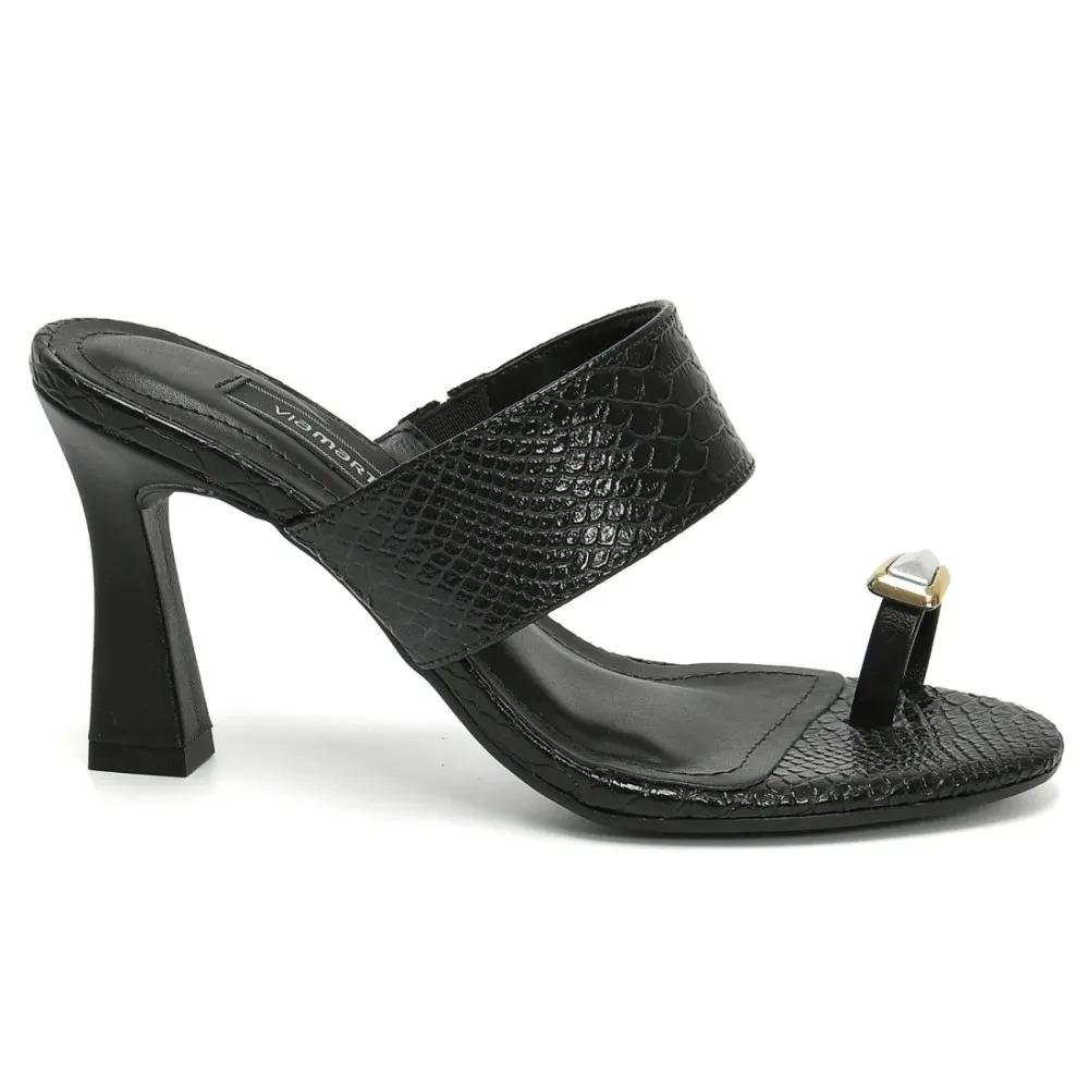 Tamanco Feminino Salto Medio Via Marte Casual Preto 2
