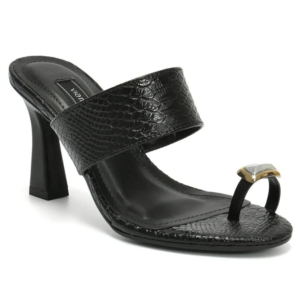 Tamanco Feminino Salto Medio Via Marte Casual Preto 4