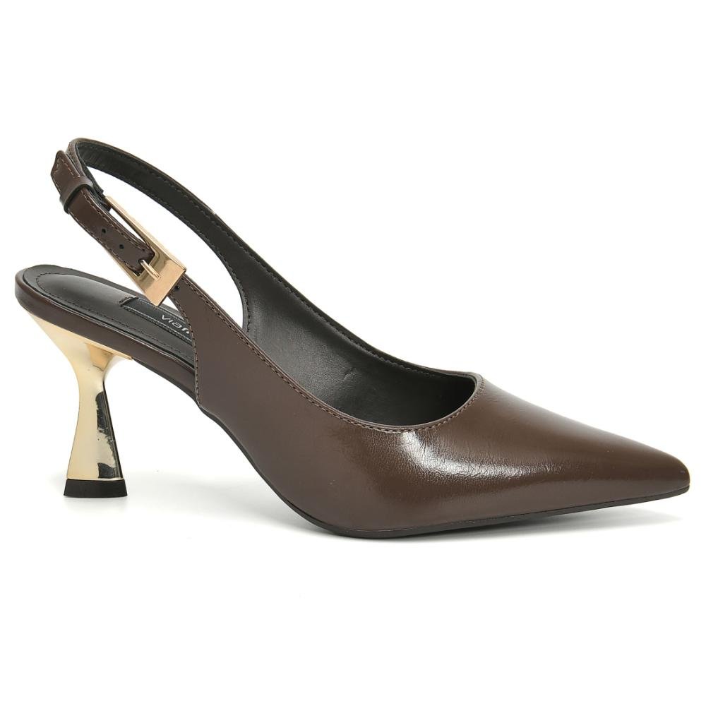 Scarpin Via Marte Feminino Salto Fino Conforto Marrom 2