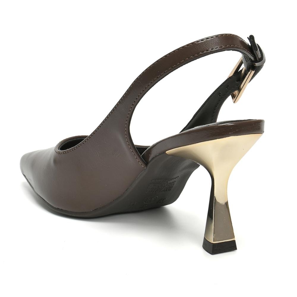 Scarpin Via Marte Feminino Salto Fino Conforto Marrom 6