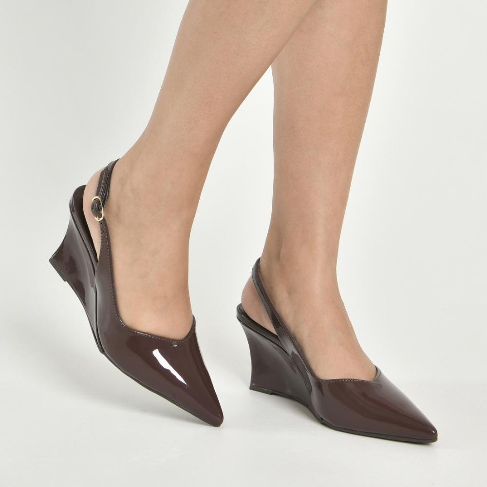 Scarpin Via Marte Feminino Salto Anabela Slinhback