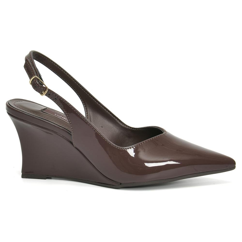 Scarpin Via Marte Feminino Salto Anabela Slinhback Marrom 2