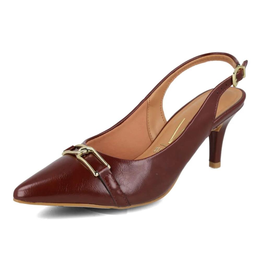 Scarpin Vizzano Slingback Salto Fino Feminino Carmim 2