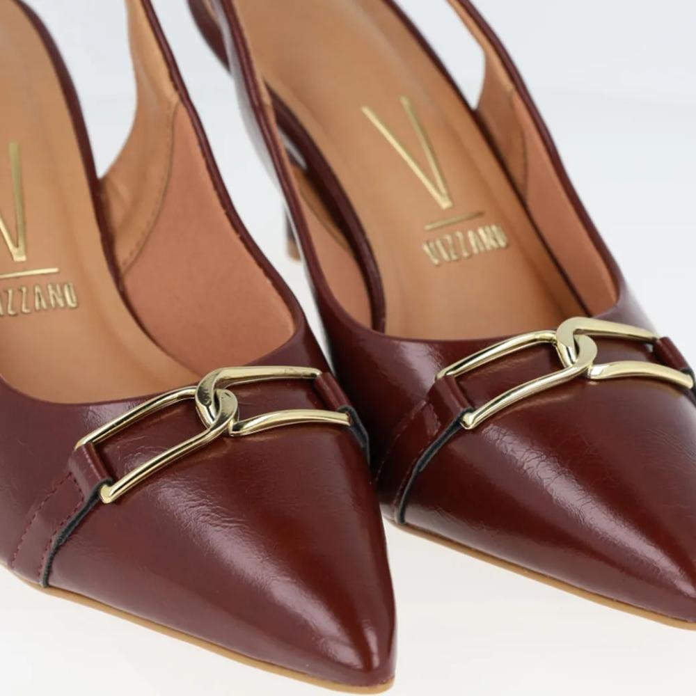 Scarpin Vizzano Slingback Salto Fino Feminino Carmim 5
