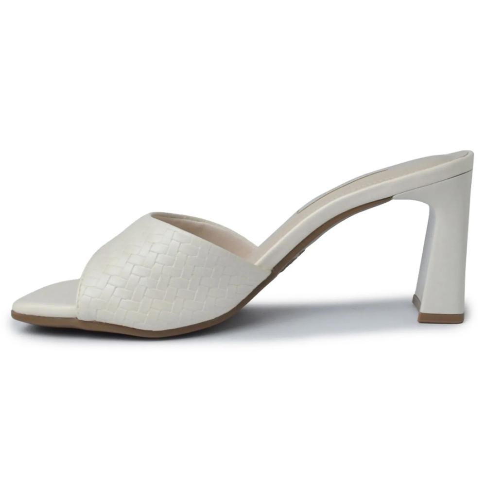 Sandália Via Marte Feminina Salto Bloco Conforto Branco 3