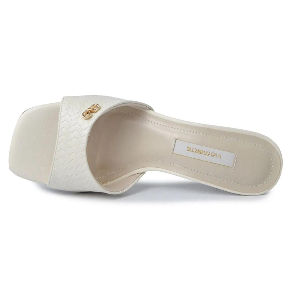 Sandália Via Marte Feminina Salto Bloco Conforto Branco 4