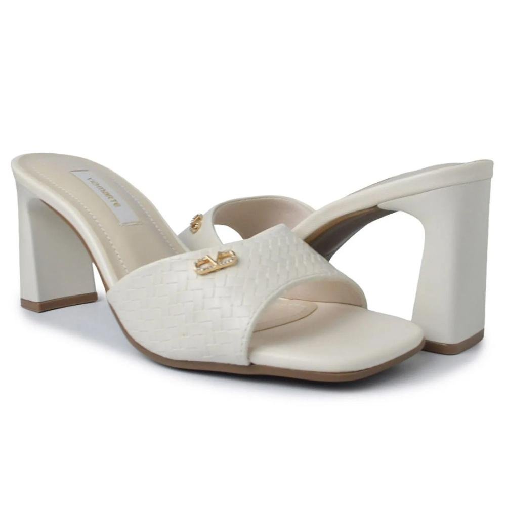 Sandália Via Marte Feminina Salto Bloco Conforto Branco 5