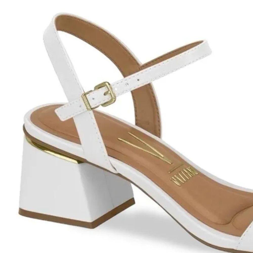 Sandália Vizzano Salto Bloco Médio Feminina Branco 2