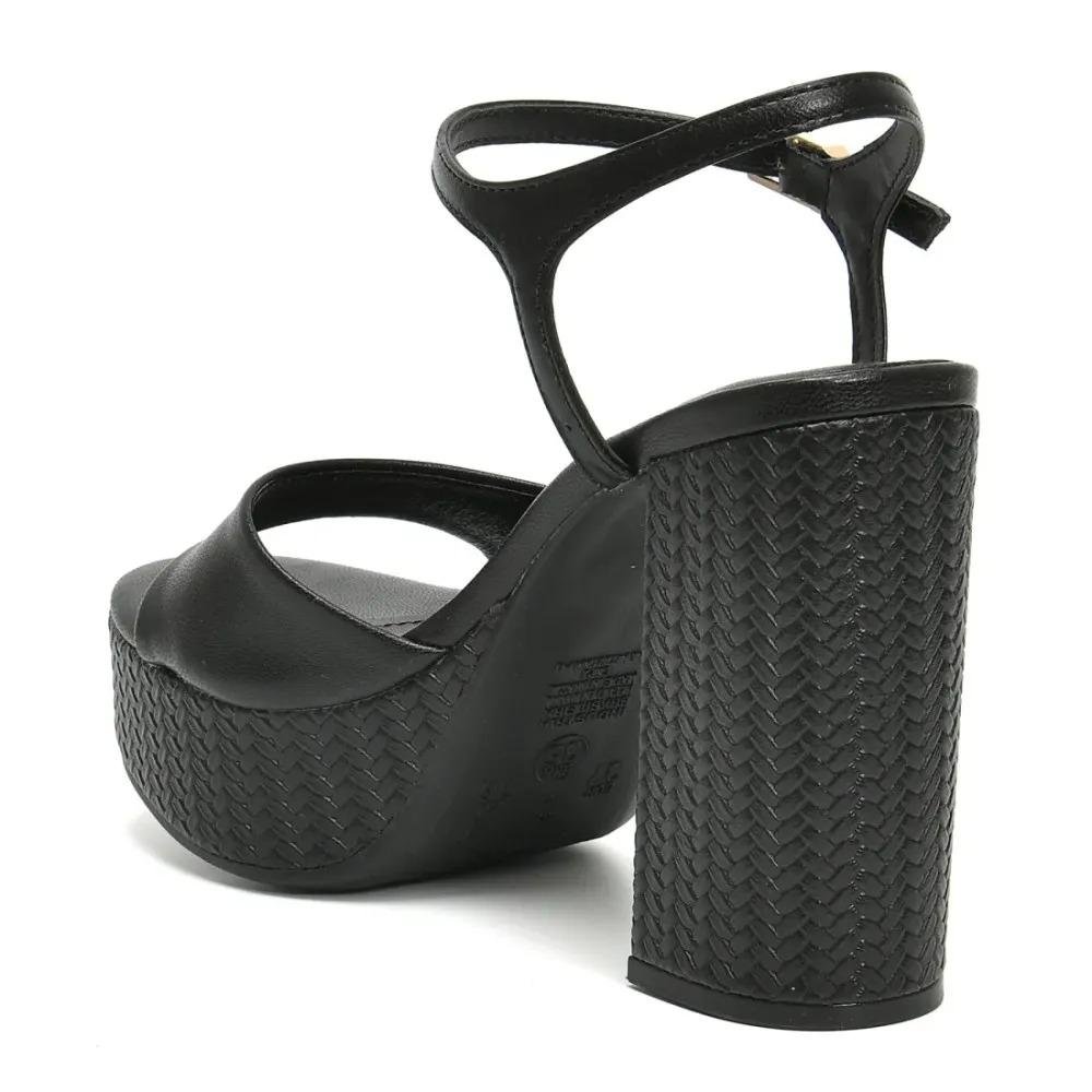 Sandália Anabela Feminina Via Marte Salto Alto Plataforma Preto 5