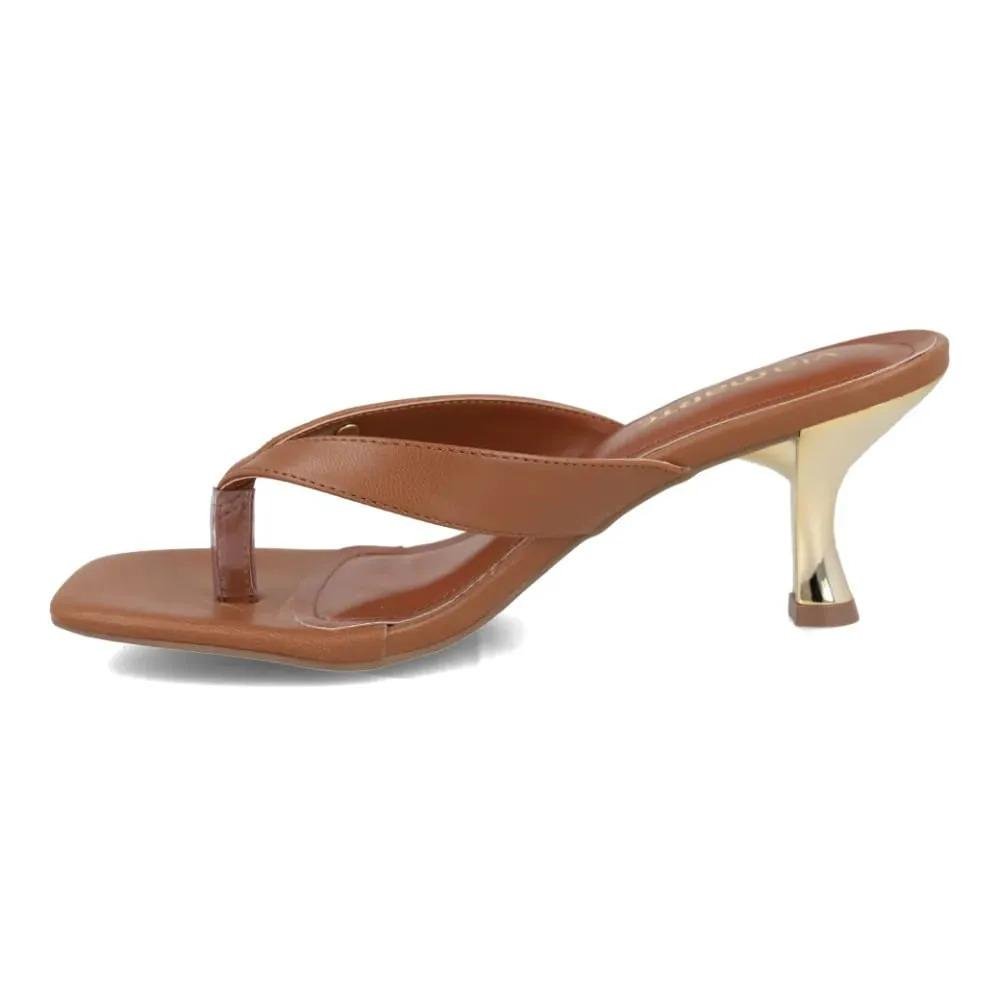 Tamanco Feminino Via Marte Salto Taça Médio Elegante Marrom 2