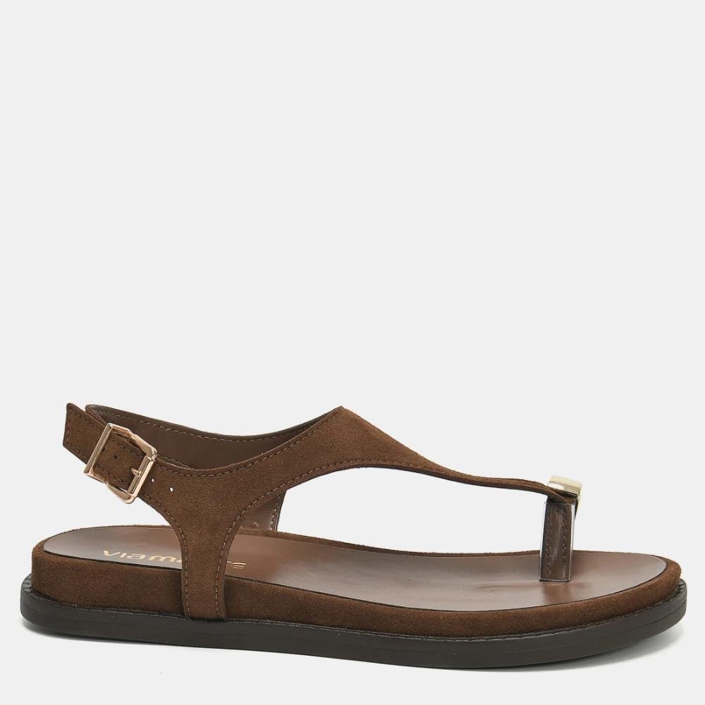 Sandália Casual Feminina Via Marte Confortável Sintético Marrom 2
