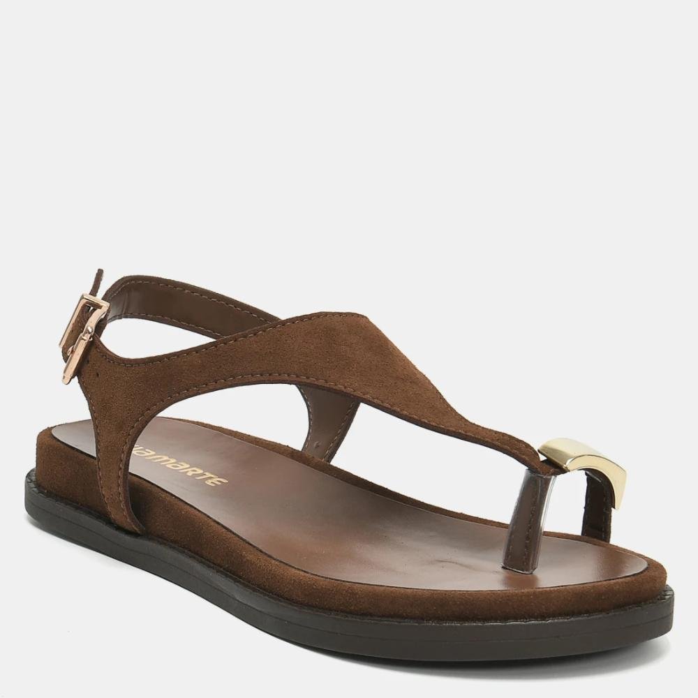 Sandália Casual Feminina Via Marte Confortável Sintético Marrom 3