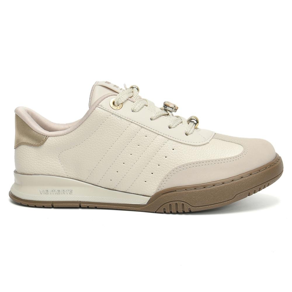 Tênis Casual Feminino Via Marte Confortável Urbano Sintético Bege 2