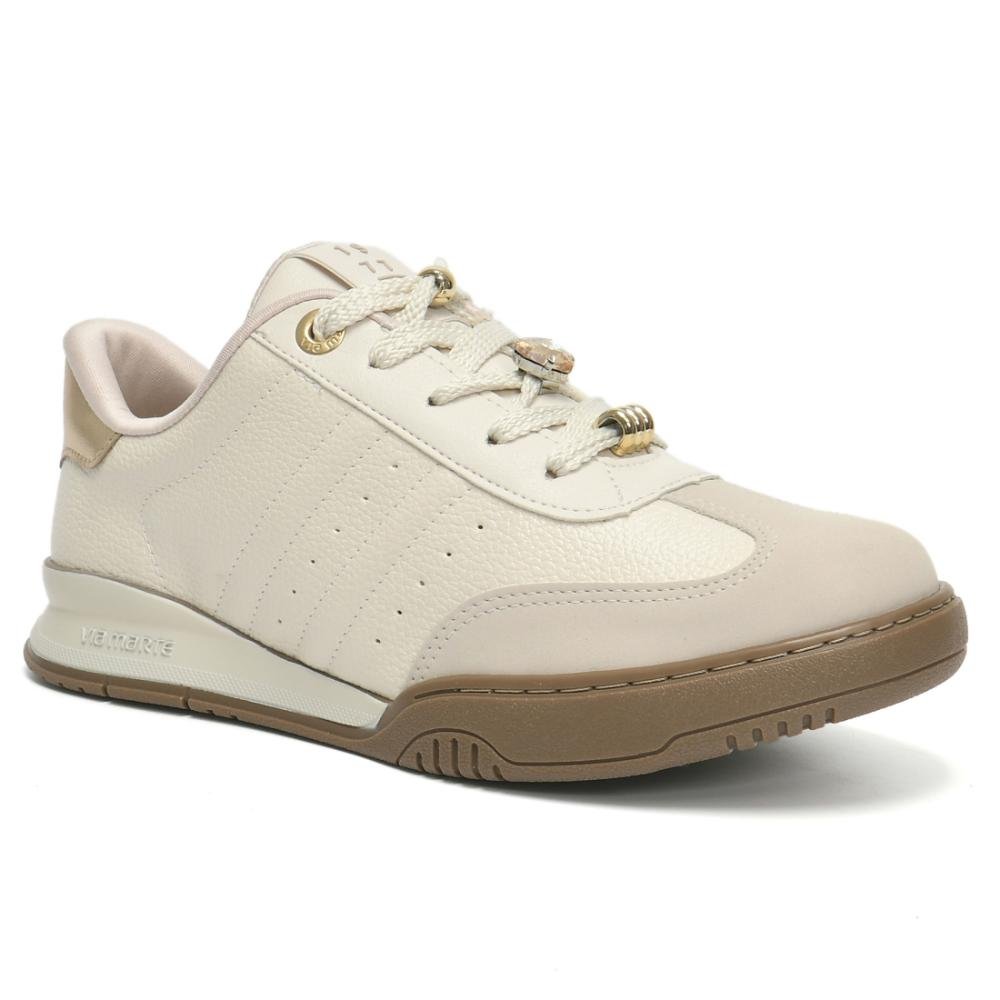 Tênis Casual Feminino Via Marte Confortável Urbano Sintético Bege 3