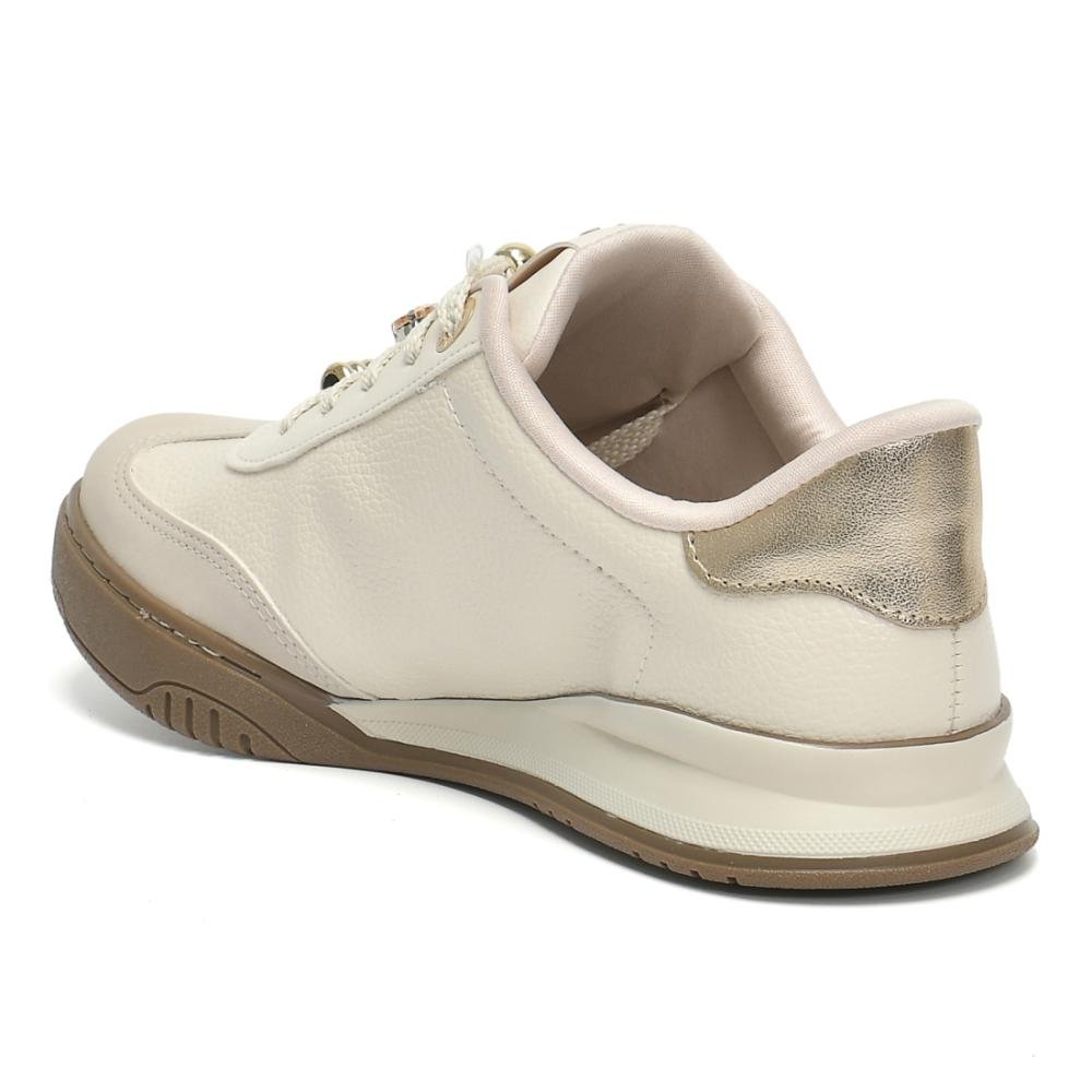 Tênis Casual Feminino Via Marte Confortável Urbano Sintético Bege 5