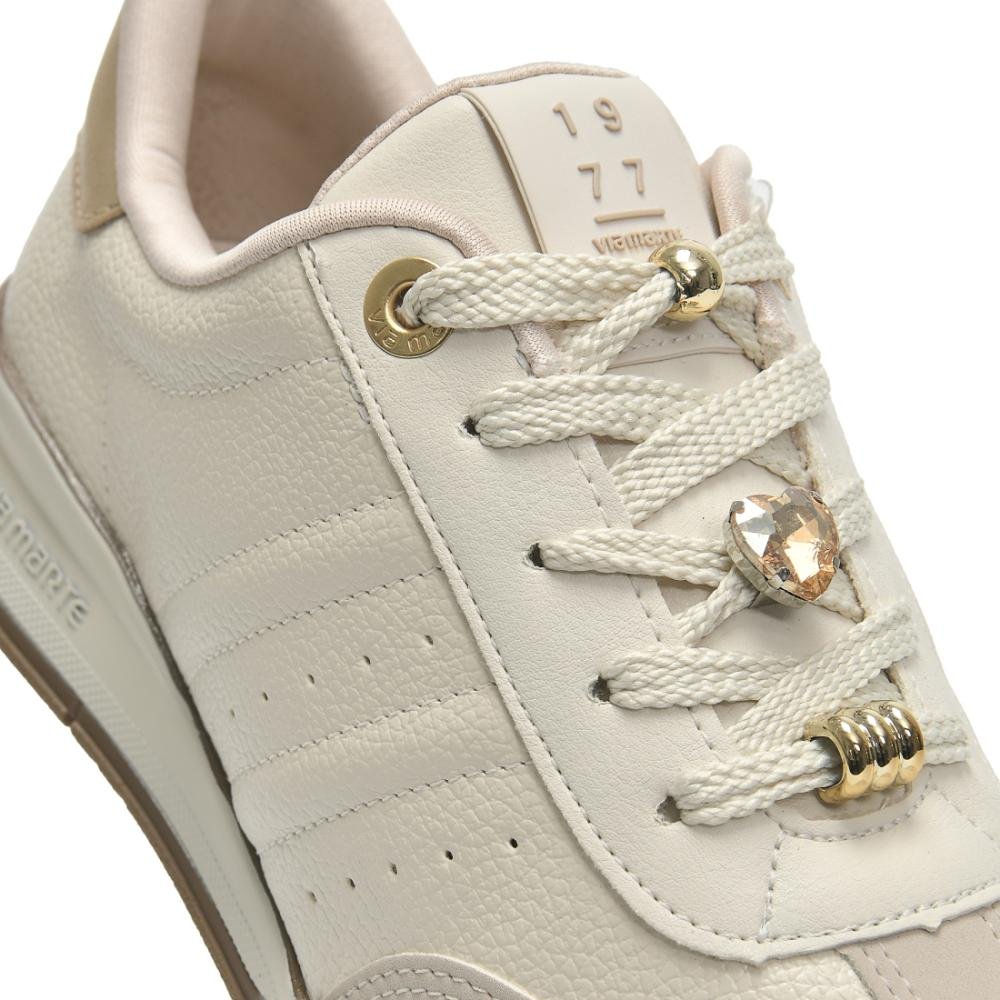 Tênis Casual Feminino Via Marte Confortável Urbano Sintético Bege 6