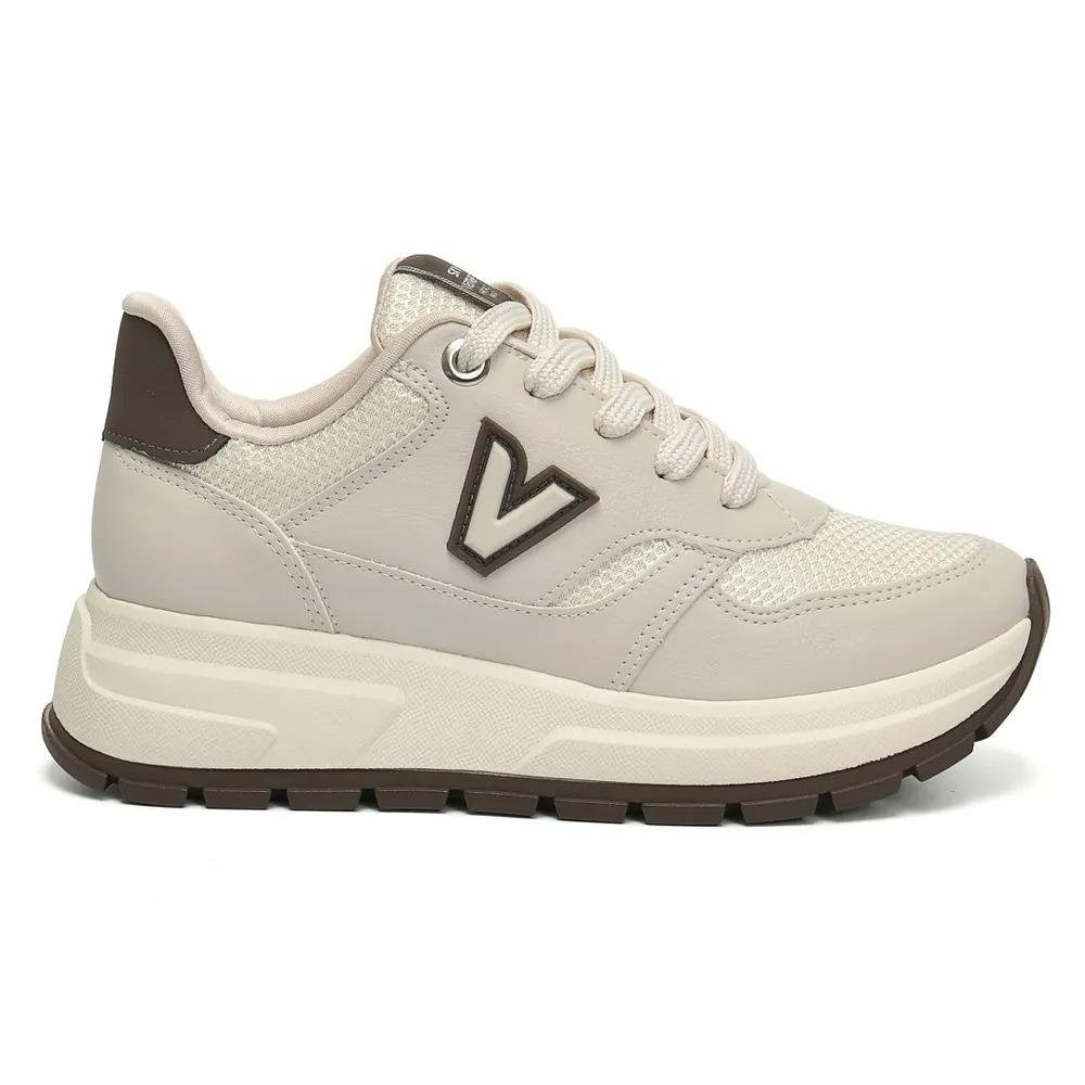 Tênis Casual Feminino Via Marte Confortável Urbano Sintético Bege 2